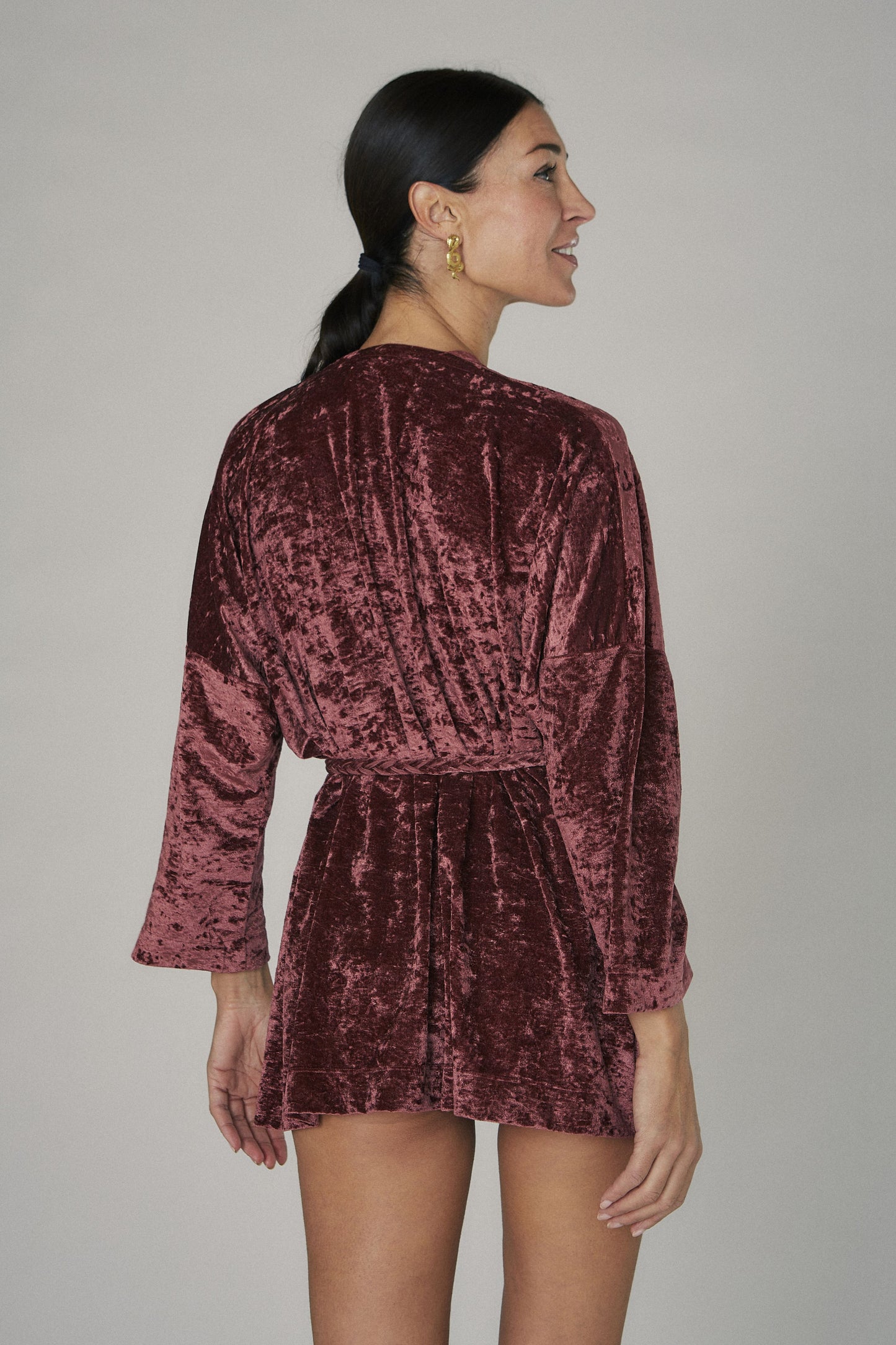 Velvet Hug Cardigan Plum