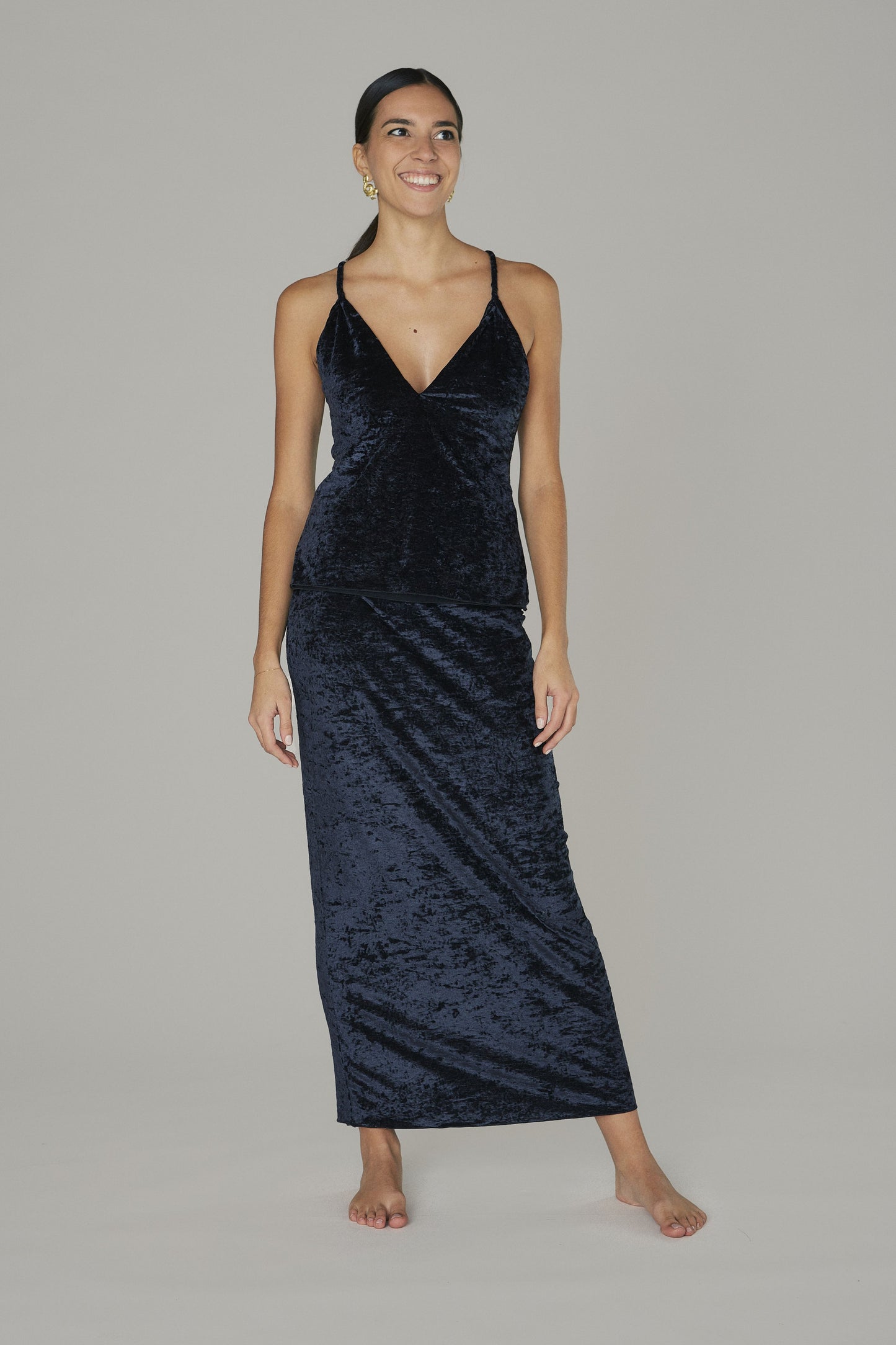 Glamor Top Velvet Noir