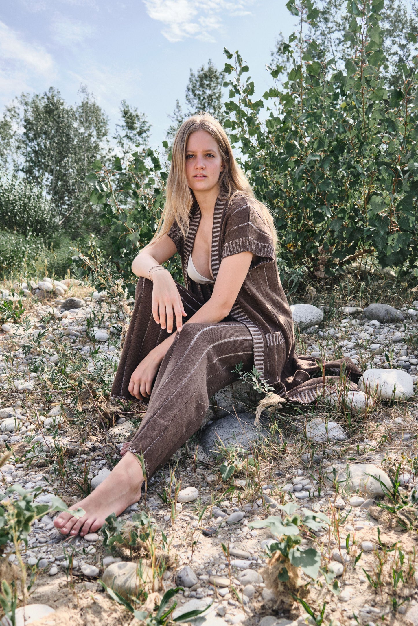 Brown Peony Trousers