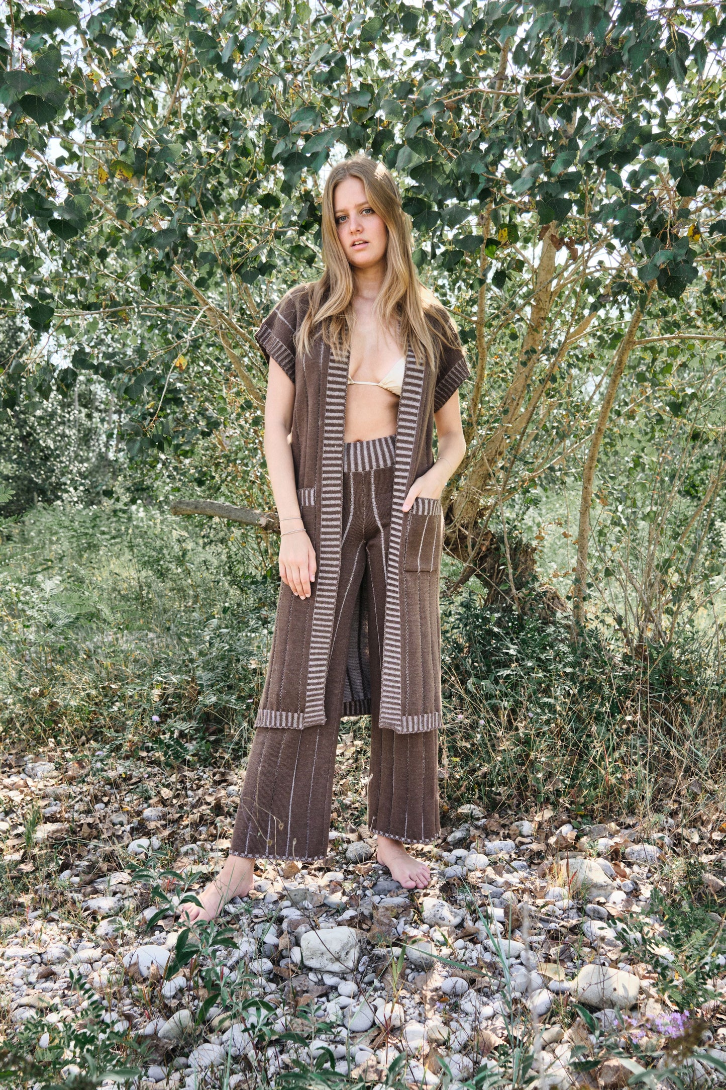 Brown Peony Trousers