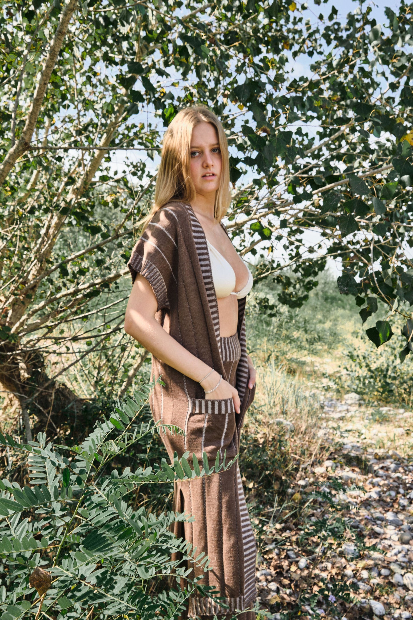 Brown Sunflower Vest