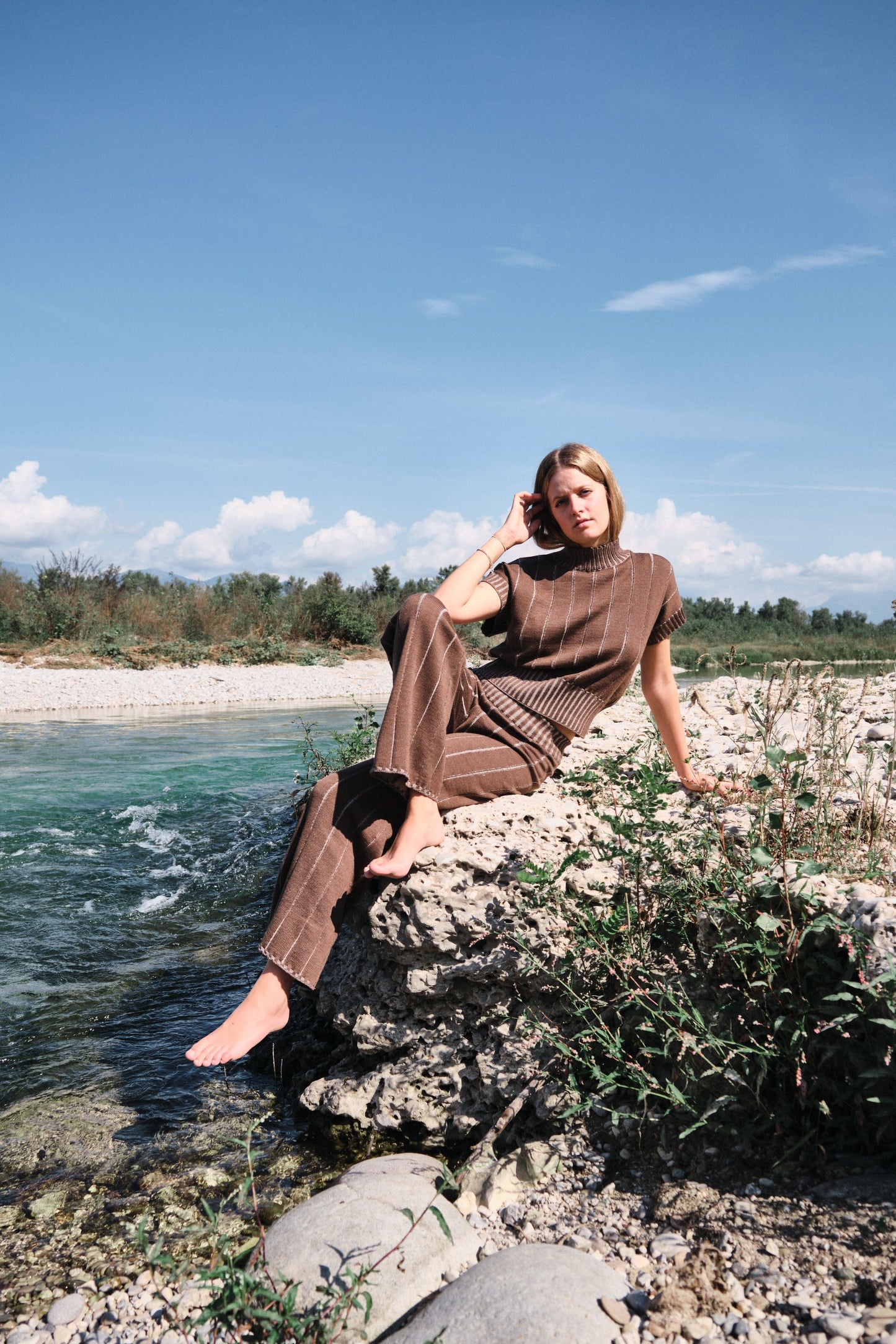 Brown Peony Trousers